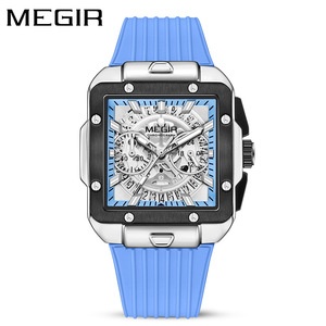 Reloj de cuarzo cronógrafo deportivo multifuncional con correa de silicona para hombre cuadrado al por mayor - Product Image 2