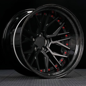 Jantes forgées en aluminium JC Custom, finition carbone noir mat, 2 pièces, jantes de voiture personnalisées de 18 à 24 pouces pour Revuelto/Aventador - Product Image 1