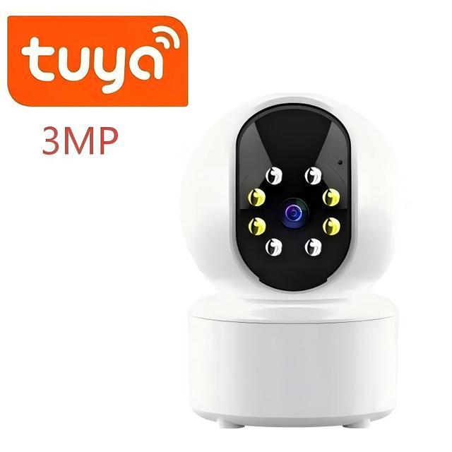 Tuya 3MP PTZ Camera Indoor Color Night Vision Baby Monitor with CMOS Sensor SD Card & Cloud Storage Wireless Home CCTV Camera
