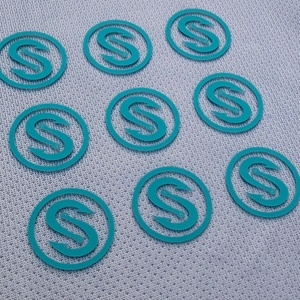 Anti-Cracking 3D Embossed Silicone Thick Plate Heat Transfer <b>Labels</b> Geometric Symmetry Design Logo for Garment - Product Image 2