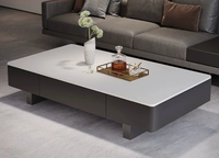 Table basse de salon, table à thé de haute qualité, table basse moderne minimaliste noire de petite taille
