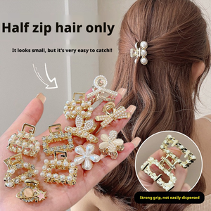 <span class=keywords><strong>Pince</strong></span> à cheveux demi-fermée en alliage, petite <span class=keywords><strong>pince</strong></span> à griffes, ornée de diamants, multi-designs, accessoires de cheveux polyvalents <span class=keywords><strong>pour</strong></span> femmes, usage quotidien YHA - Product Image 6