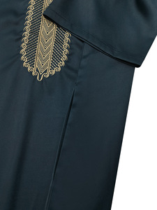 Thobe traditionnel brodé pour hommes arabes, <span class=keywords><strong>Boubou</strong></span>, Jalabiyas, Gandoura, Thobe musulman pour hommes, Robe d'été de haute qualité du Maroc en stock - Product Image 4