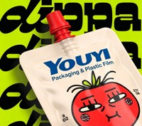 Pochette souple alimentaire avec bec verseur et bouchon à vis, personnalisable, pour emballage de liquides alimentaires