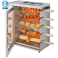 Four à gaz rotatif commercial en acier inoxydable 2024, machine à rôtir le poulet durable pour l'équipement de restauration hôtelière