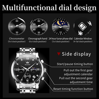 Montre-bracelet à quartz pour homme avec diamant OLEVS 2858 Montre à quartz résistante à l'eau Horloge design décontracté avec logo personnalisé d'usine