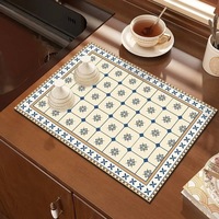 Tapis de table de cuisine/bar moderne et écologique, résistant à la chaleur, isolant, en boue de diatomée, à séchage rapide et drainant
