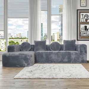 طقم أريكة مريح ومتين مكون من 3 مقاعد قابلة للإزالة، مصنوع من الإسفنج عالي الكثافة، مناسب لغرف المعيشة في الشقق - Product Image 2