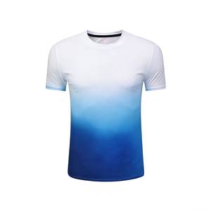T-shirt de sport à manches courtes en polyester premium à séchage rapide avec impression par sublimation personnalisée, dégradé, pour les sports de plein air, marathon - Product Image 4
