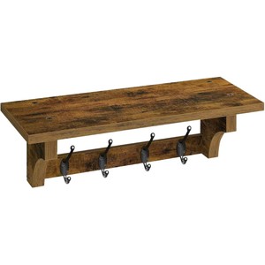 Wooden Wall Mount Coat <b>Rack</b> With <b>Shelf</b> For Entryway Storage And Organization - Product Image 5