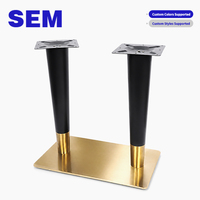 Pieds de table en acier inoxydable SEM, en titane épaissi, robustes, anti-basculement, à colonne simple ou double, pour table à manger ou table basse