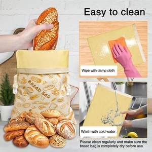 2er Pack Wieder verwendbare Bienenwachs-Brotta schen für Sauerteig und hausgemachtes Brot, gewachste Baumwoll taschen halten länger frisch XL-Aufbewahrung beutel für Lebensmittel - Product Image 5