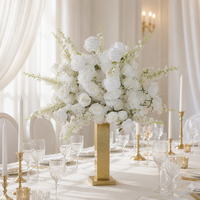 Nouvelle décoration de table artificielle en forme de boule de fleurs de rose rose en soie moderne pour mariage, événement de remise de diplôme, centre de table haut