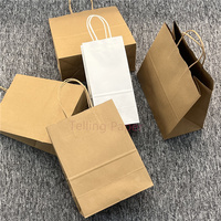Vente en gros d'emballage d'épicerie kraft artisanal recyclé de qualité supérieure à emporter sac en papier de restaurant personnalisé pour la livraison de nourriture