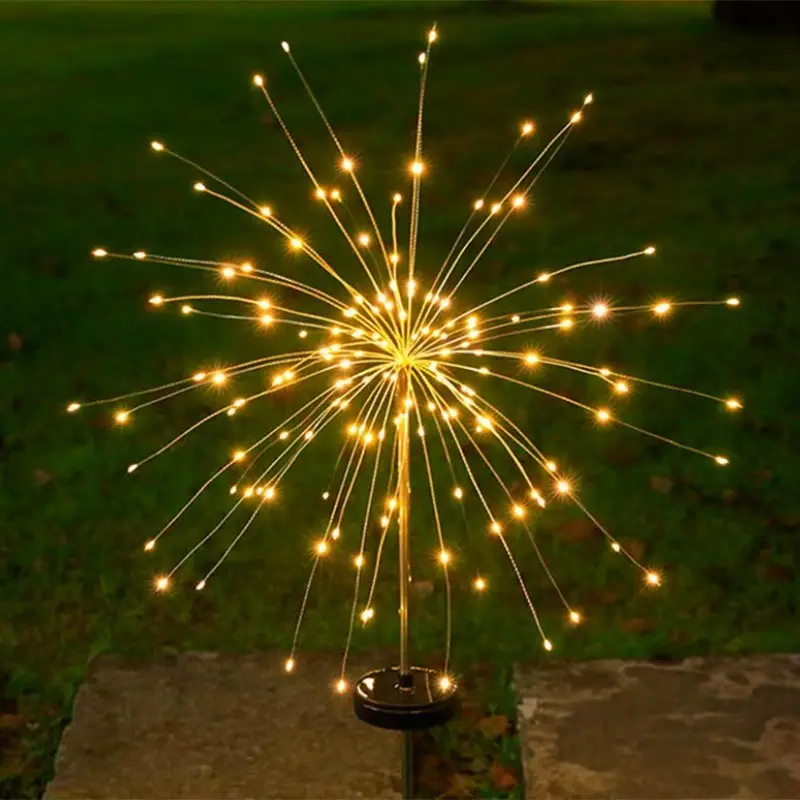 Nieuwe Outdoor Waterdicht Vuurwerk Led Fairy Lamp Decoratie Op Zonne-Energie Sterstok Tuin Decoratieve Verlichting Voor Buiten