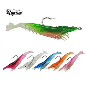 Aotuo Leurre souple lumineux lesté en métal 10cm 9g, imitation <span class=keywords><strong>crevette</strong></span> réaliste, pour la pêche au bar en eau salée - Product Image 1