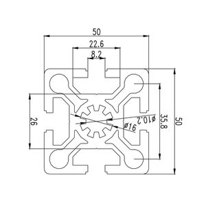 <span class=keywords><strong>Profilé</strong></span> <span class=keywords><strong>en</strong></span> aluminium <span class=keywords><strong>50x50</strong></span> 6063 argenté anodisé à rainure <span class=keywords><strong>en</strong></span> <span class=keywords><strong>T</strong></span> 5050 pour ligne de production automatique - Product Image 3