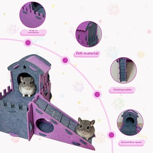 <span class=keywords><strong>Casa</strong></span> <span class=keywords><strong>de</strong></span> Fieltro para Conejos, Cobertizo para Mascotas Pequeñas, Cueva Desmontable para Conejillos <span class=keywords><strong>de</strong></span> Indias, Totoro, Chinchillas, Erizos y Hámsters - Product Image 2