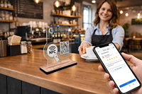 Autocollant de table NFC pour restaurant, compatible Google Reviews NFC215, carte de commentaires 13,56 MHz, autocollant intelligent à tapoter, logo personnalisé ODM