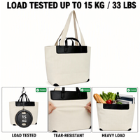 Sac fourre-tout en toile de couleur unie personnalisable avec fermeture à boucle magnétique, idéal pour les voyages, la plage, le shopping et les trajets quotidiens