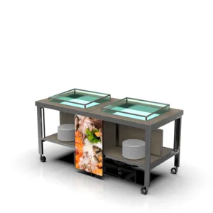 Good Quality 304 Stainless Steel Foldable Buffet Station Buffet Table For Hotel