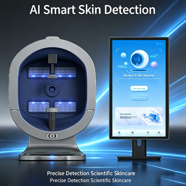 X5 Full-Face Facial Skin Analyzer Testing Diagnostic Scanner Device 3D AI Technology Detector Machine for Home&Salon Use