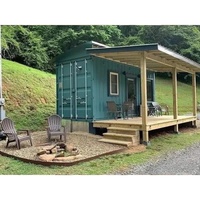 Casa Prefabricada en Contenedor con Terraza de Madera, Cocina y Baño Completos, Paneles Sándwich