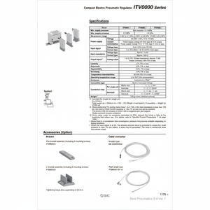 Régulateur de pression électro-pneumatique compact SMC Pneumatics ITV0030-3UMS - Product Image 1