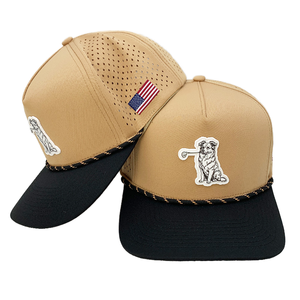 Gorra snapback caqui y negra con parche bordado de perro, ajustable, de 6 paneles, estilo béisbol, para adultos, uso casual al aire libre. - Product Image 1