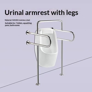 Barres d'appui de salle de bain en acier inoxydable 304 pour personnes âgées et handicapées, supports de toilettes et d'urinoirs, barres d'appui de lavabo, capacité de charge de 300 kg, polies - Product Image 3