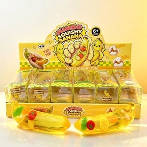 Jouet Squishy Banane Vaseline Transparent Réaliste Fruit Décompression Amusant Anti-Stress Rebond Lent Jouet Fidget Viral à Presser - Product Image 1