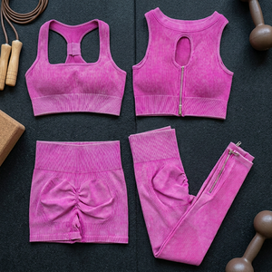 Hot Style Fashion 1 <b>Yoga</b> <b>Pilates</b> Stretch Seamless Ribbed 1Dress Set , 1 skirt set total 3 set - Product Image 2