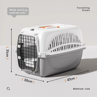 Cage de transport pour chat, rigide et pliable, en plastique, pour voyages en avion, transport portable en extérieur, idéale pour les déplacements chez le vétérinaire et les trajets aériens