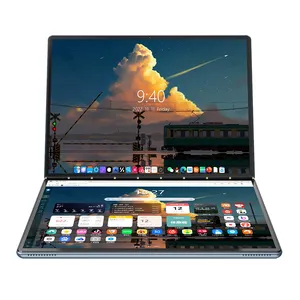 Laptop 2024 13.5 inci IPS, layar ganda 2.5K rotasi 180 derajat N100 16GB DDR5 RAM 512 SSD 1TB