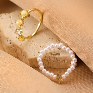 Set <span class=keywords><strong>di</strong></span> anelli in oro perla retrò, alla moda regalo con anello a farfalla, accessori per <span class=keywords><strong>gioielli</strong></span> in acciaio inossidabile - Product Image 6