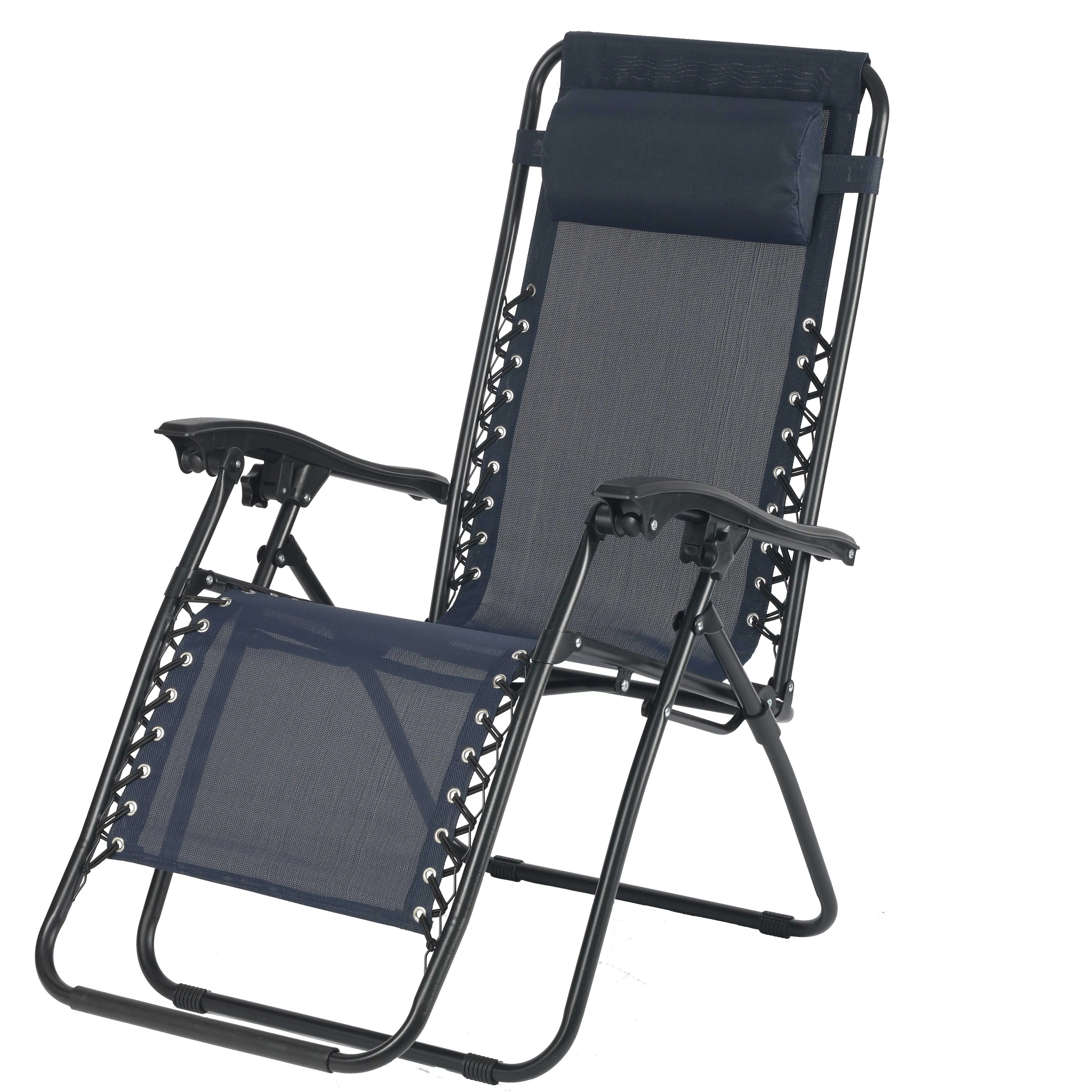 Zero Gravity Stoel Heavy Duty Ondersteuning Textilene Verstelbare Opvouwbare Patio Lounge Stoel Met Afneembare Hoofdsteun Verstelbare Fauteuil