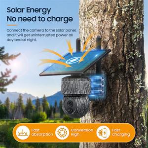 Solar Powered Outdoor PTZ Security Camera with 3MP Resolution 20M Night Vision 4G/WiFi Solar Backup - Product Image 2