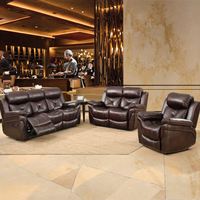 Canapé modulaire inclinable en cuir Frank au design ergonomique, convertible, moderne, pour salon