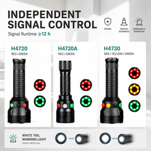 WOSEN RGB Signal Command Strong <b>Light</b> LED Torch Tail Beacon Attack Head Aluminum Search Rescue Emergency Tactical Flashlight - Product Image 4