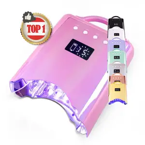 2024 New Salon Đa Chức Năng Xách Tay LCD Hiển Thị Không Dây 96W Chuyên Nghiệp Thông Minh Có Thể Sạc Lại Gel UV LED Nail Đèn Máy Sấy