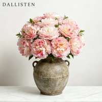 Tige de fleur de pivoine artificielle, toucher réaliste, matériau hydraté, fleur artificielle réaliste pour mariage, décoration de la maison, centre de table
