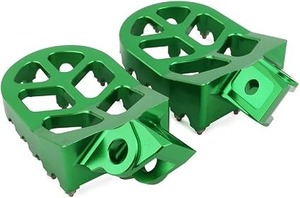 Reposapiés de aluminio CNC personalizados para motocicleta, anodizados en verde para Kawasaki - Product Image 2