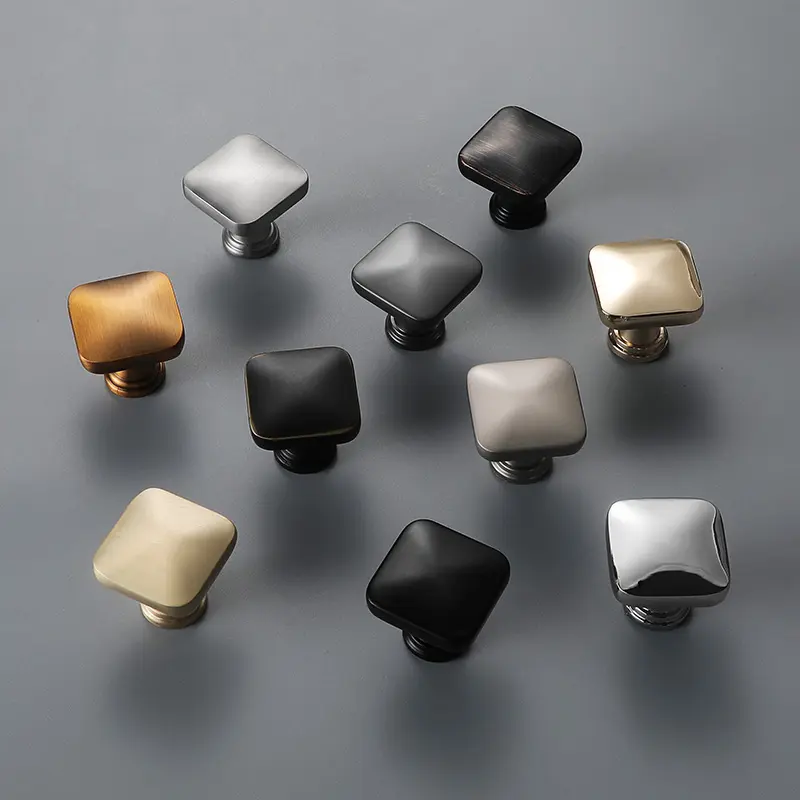 Square Furniture Cabinet Drawer knobs Zinc Alloy Handle Knobs