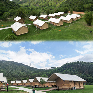Carpa de Camping Oxford Tipo Trigone V para 6-8 Personas, Doble Capa, Cuatro Estaciones, con Gran Espacio para Glamping y Resorts - Product Image 1