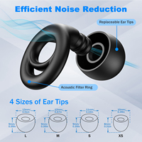 Vente en gros de bouchons d'oreilles en silicone personnalisés avec logo privé, modèle XS S M L, 4 paires, noir et vert, insonorisants, réduction du bruit, pour dormir