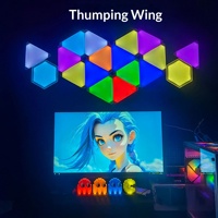 Lámpara de Pared Eléctrica Inteligente con Control por App/WiFi, Luz de Ambiente con Ritmo Musical, Lámpara Cuántica Triangular Empalmable