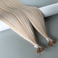 Precio al por mayor Nano Ring Tip Extensiones de cabello humano Nano Bead Tip Soft Balayage Rubio Mezcla Color 14 a 22 pulgadas