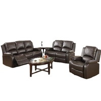 Ensemble de canapés inclinables en cuir réglables 3 pièces JKY Furniture, fauteuil inclinable, canapé-lit pour salon