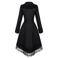 Nouveau femmes gothique à manches longues dentelle couture velours smoking veste médiévale aristocratique dames Vampire robe Lolita Cosplay