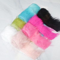 Tissu en fourrure synthétique de lapin en polyester, bande de fourrure synthétique moelleuse pour la décoration de Noël